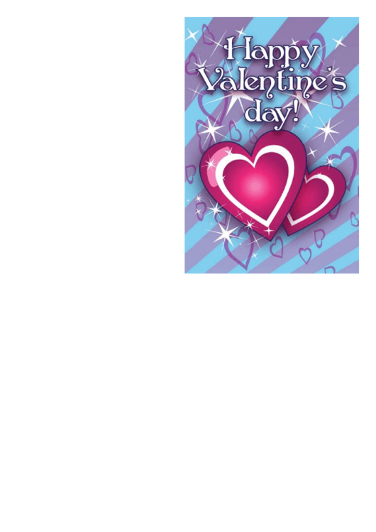 Two Red Hearts Valentines Card Template Printable pdf