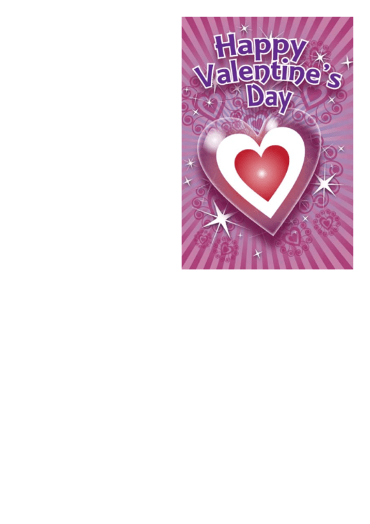 Sparkling Nested Hearts Valentines Card Template Printable pdf