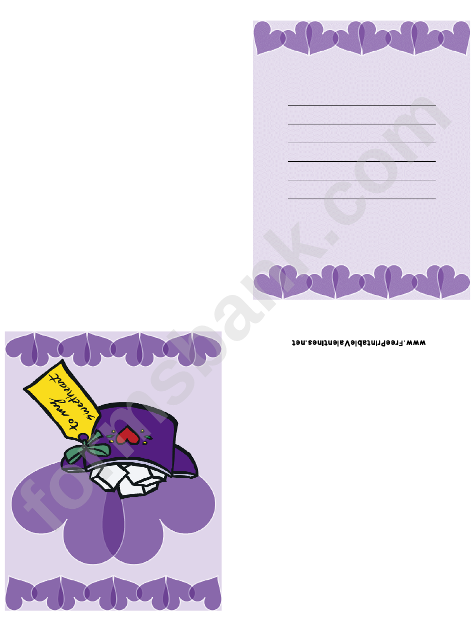 Lilac Sweet Valentine Card Template