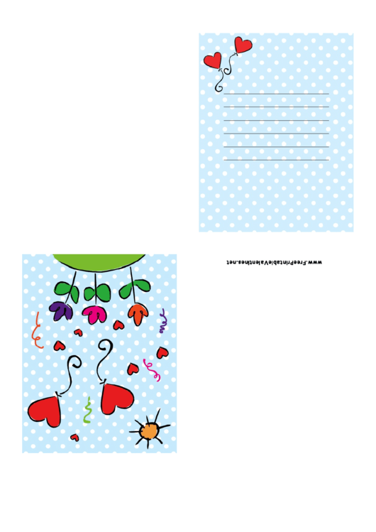 Blue Happy Valentine Card Template Printable pdf
