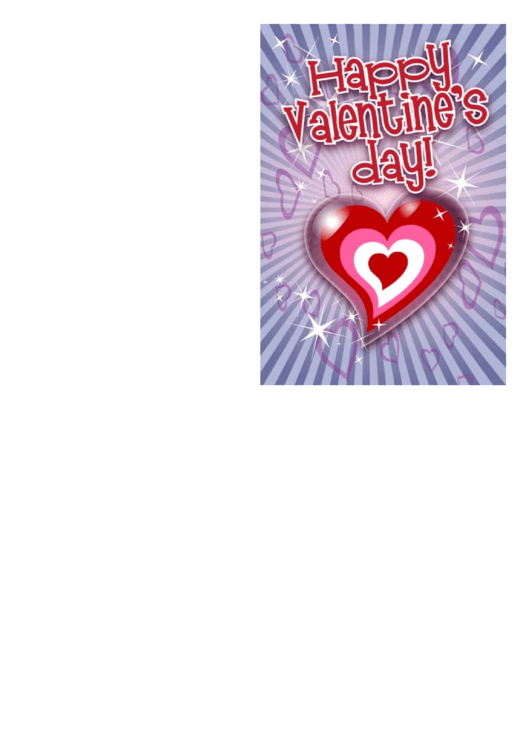 Nested Hearts Valentines Card Template Printable pdf