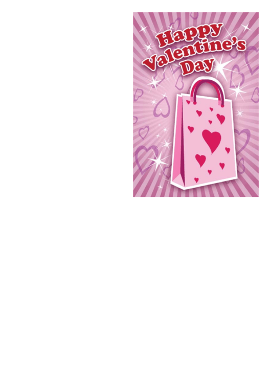 Shopping Bag Valentines Card Template Printable pdf