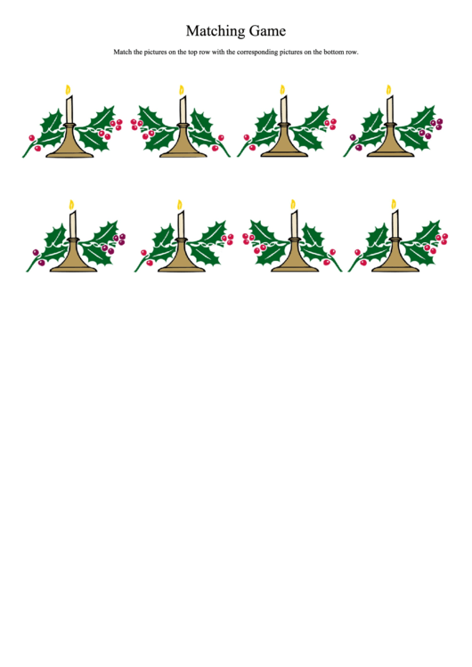 Candle Matching Game Printable pdf