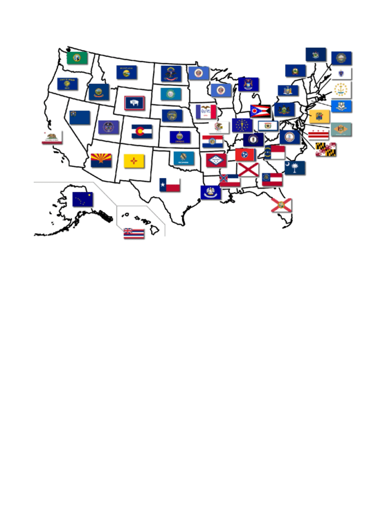 Us State Flags Map Template