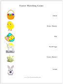 Easter Matching Game Activity Sheet
