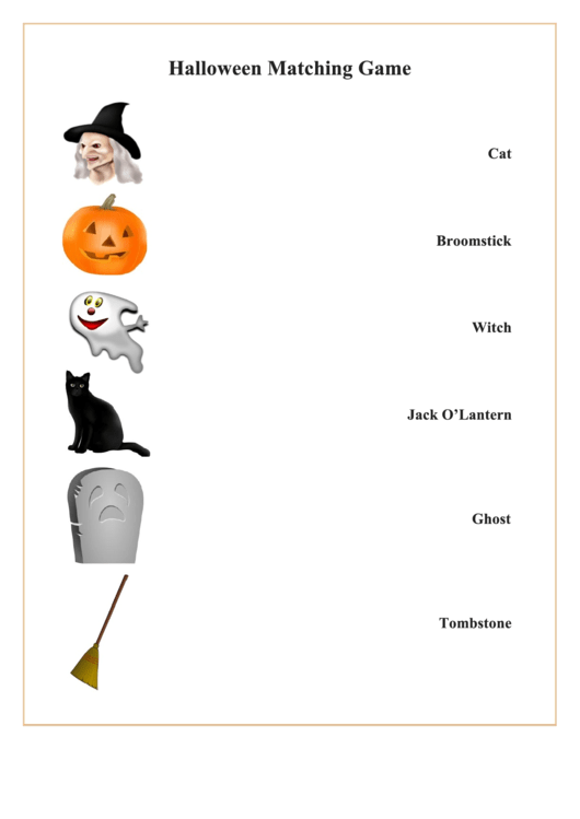 Halloween Matching Game Printable pdf