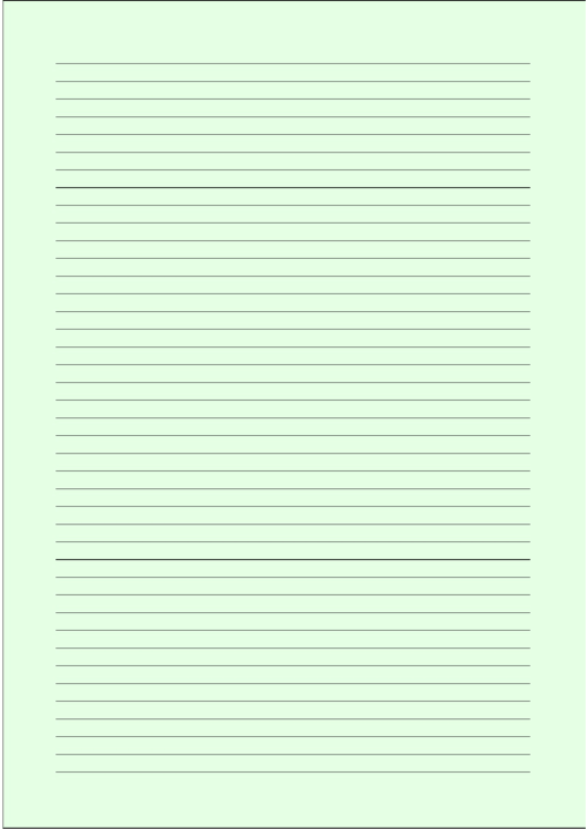 Colored Light-Green Lined Paper With Wide Black Lines Printable pdf