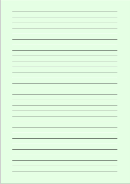 Colored Light-Green Lined Paper With Wide Black Lines Printable pdf