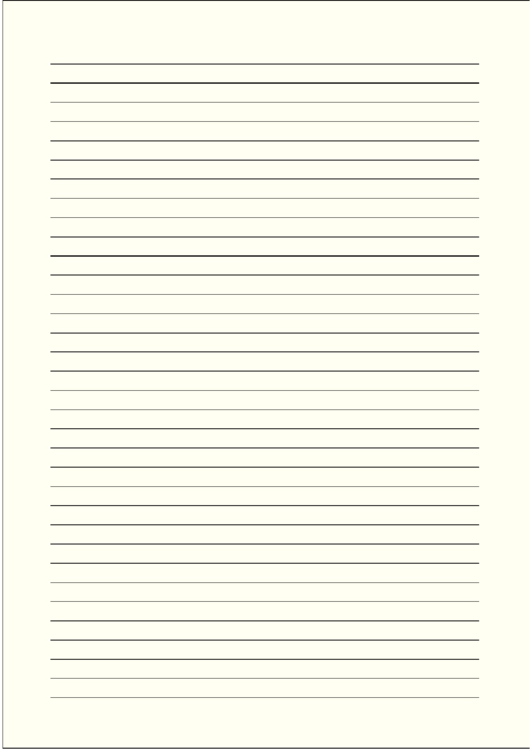 Colored Pale-Yellow Lined Paper With Medium Black Lines Printable pdf