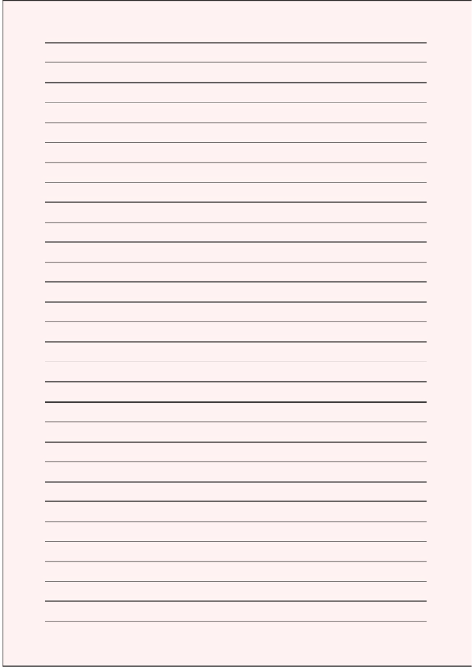 Colored Pale-Red Lined Paper With Wide Black Lines Printable pdf