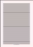 Colored Pale-red Lined Paper With Narrow Black Lines