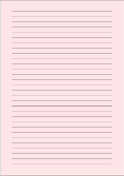 Colored Light-Red Lined Paper With Wide Black Lines Printable pdf