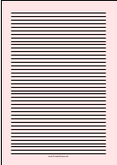 Colored Light-red Lined Paper With Narrow Black Lines