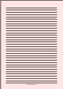 Colored Light-red Lined Paper With Medium Black Lines