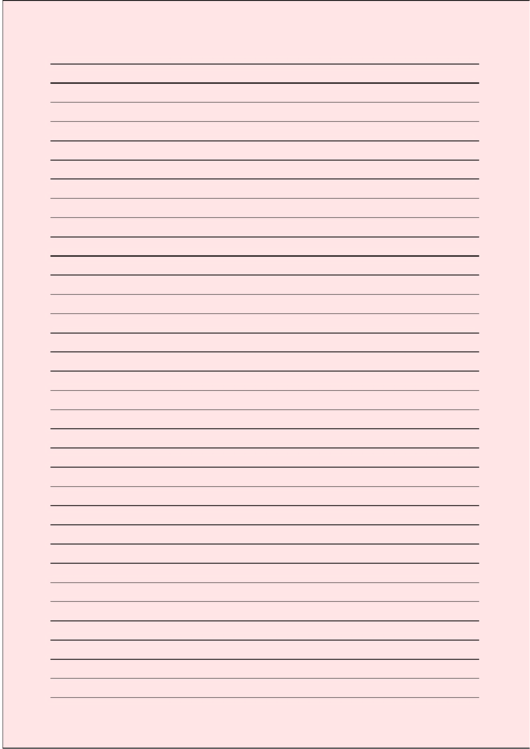 Colored Light-Red Lined Paper With Medium Black Lines Printable pdf