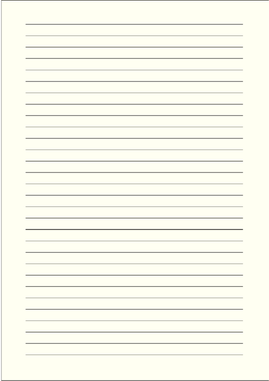 Colored Pale-Yellow Lined Paper With Wide Black Lines Printable pdf