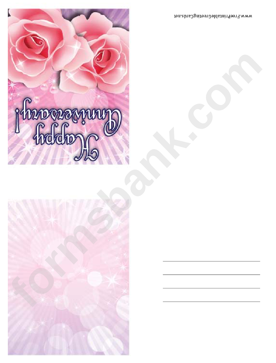 Anniversary Card Template