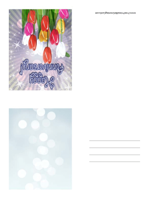 Anniversary Card Template printable pdf download