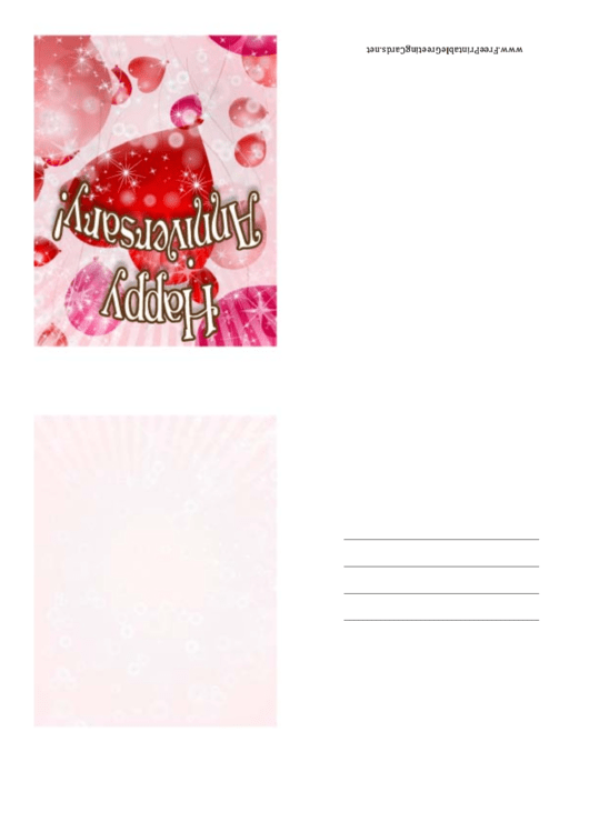 Anniversary Card Template Printable pdf