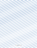 Slant Ruled Paper Wide Rule Right Handed Low Angle-blue Wide Lined Paper Template