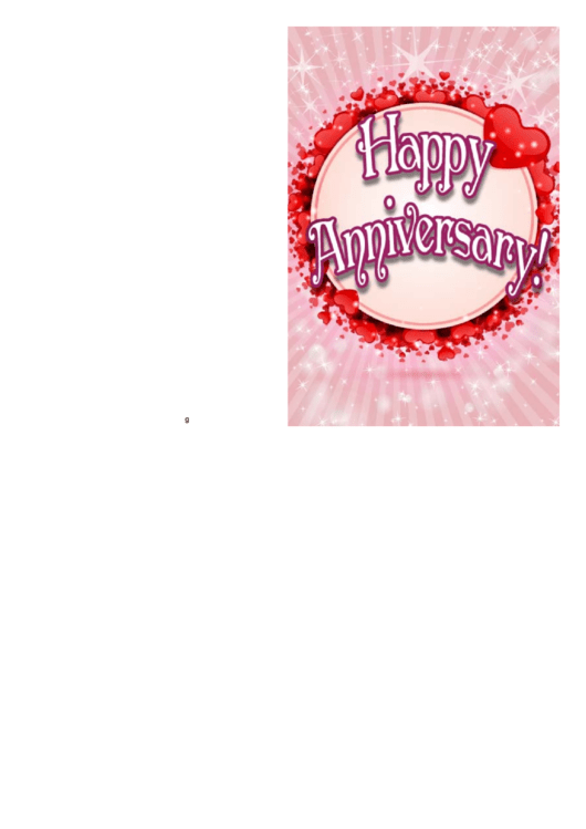 Anniversary Card Template printable pdf download