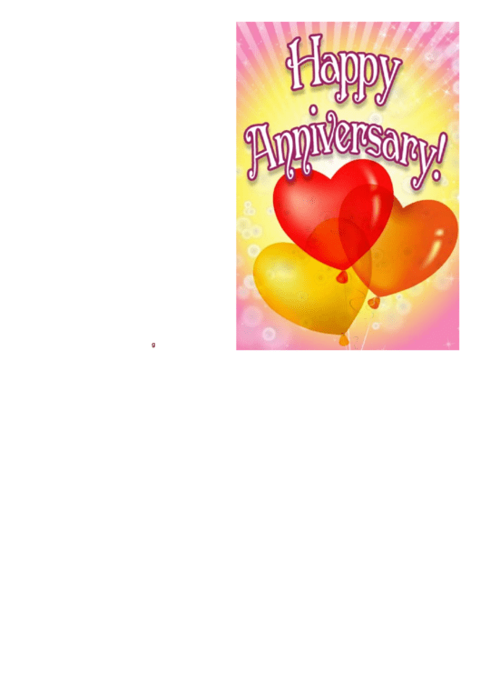 Anniversary Card Template printable pdf download