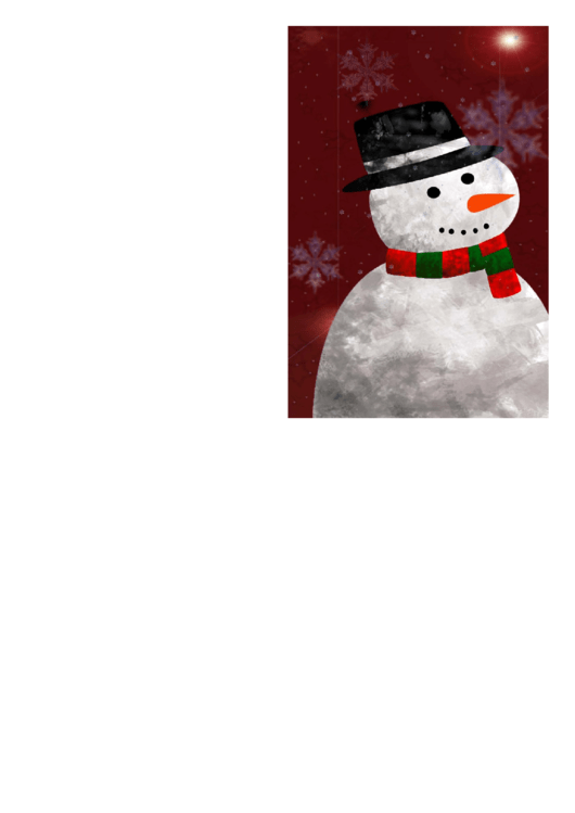Snowman Holiday Card Printable pdf