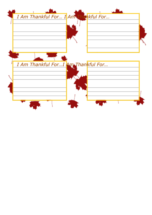 Thankfulness Cards Printable pdf