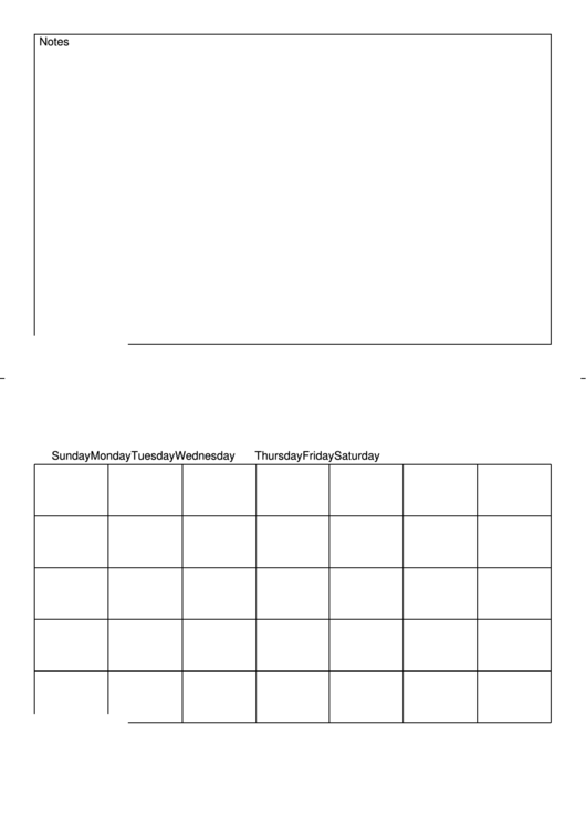 Daily Calendar Planner Template With Notes Printable pdf