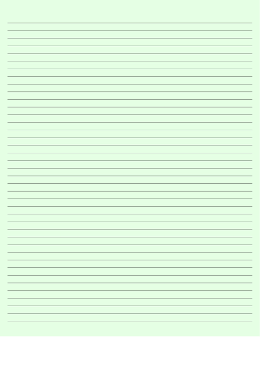 Colored Light-Green Lined Paper With Narrow Black Lines Printable pdf