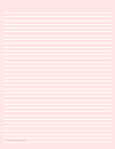 Colored Light-red Lined Paper With Medium White Lines