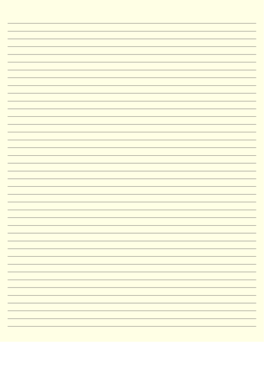 Colored Light-Yellow Lined Paper With Narrow Black Lines Printable pdf