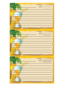 Palm Tree Drink Orange Recipe Card Template