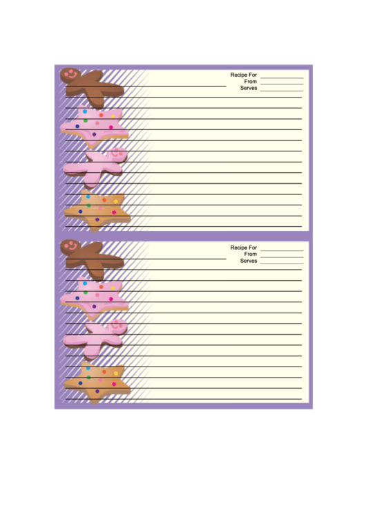 Star Gingerbread Cookies Purple Recipe Card