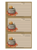 Camp Fire Pot Recipe Card Template
