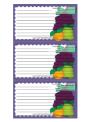 Pear Orange Grapes Purple Recipe Card Template