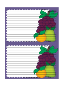 Pear Orange Grapes Purple Recipe Card