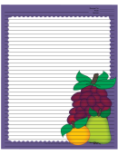 Pear Orange Grapes Purple Recipe Card 8x10