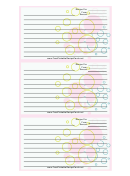 Pink Polka Dots Recipe Card Template