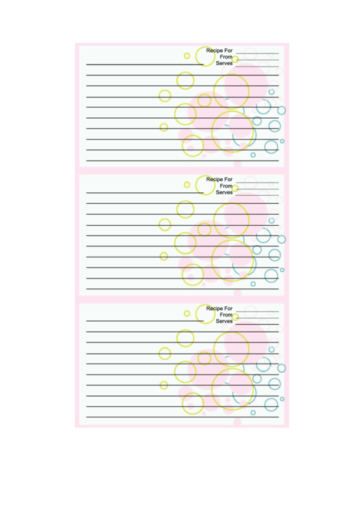 Pink Polka Dots Recipe Card Template Printable pdf
