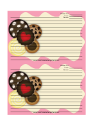 Several Cookies Pink Recipe Card Template