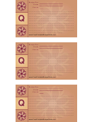 Alphabet - Q 3x5 - Lined Recipe Card Template