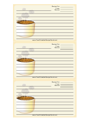 Tasty Beige Recipe Card Template