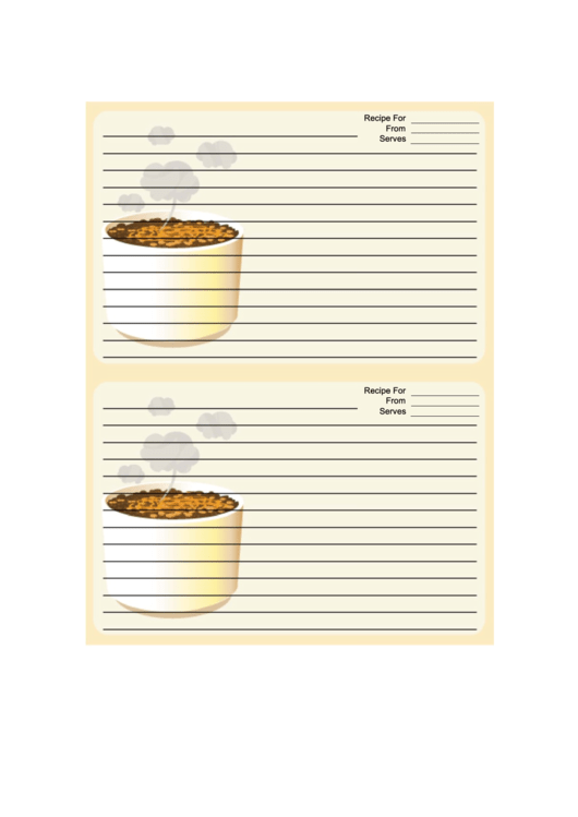 Tasty Beige Recipe Card Printable pdf