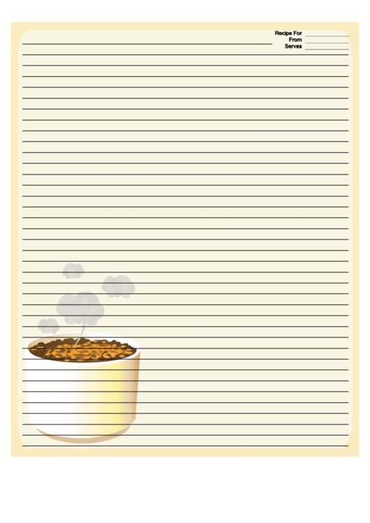 Tasty Beige Recipe Card 8x10 Printable pdf
