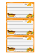 Pumpkins Orange Recipe Card Template