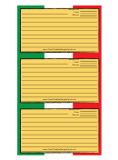 Mexican Flag Recipe Card Template