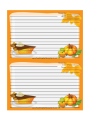 Pumpkins Orange Recipe Card Template