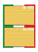 Mexican Flag Recipe Card