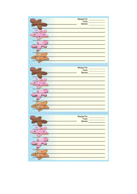 Star Gingerbread Cookies Recipe Card Template Printable pdf
